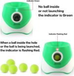 Automatic Dog Ball Launcher with 15 Mini Tennis Balls & Mesh Bag â€“ Rechargeable Pet Toy for Small Dogs, Adjustable Launch Distance, Interactive Play (Green) - Image 2