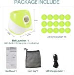 Automatic Dog Ball Launcher with 15 Mini Tennis Balls & Mesh Bag â€“ Rechargeable Pet Toy for Small Dogs, Adjustable Launch Distance, Interactive Play (Light Green) - Image 5
