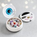 Modern Magnetic Sewing Kit â€“ Compact Travel Sewing Box with Strong Magnetic Lid, 16-Thread Spools & Tools, Portable Needle Organizer for Home & On-the-Go Use (White)