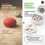 Modern Magnetic Sewing Kit â€“ Compact Travel Sewing Box with Strong Magnetic Lid, 16-Thread Spools & Tools, Portable Needle Organizer for Home & On-the-Go Use (White) - Image 2
