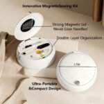 Modern Magnetic Sewing Kit â€“ Compact Travel Sewing Box with Strong Magnetic Lid, 16-Thread Spools & Tools, Portable Needle Organizer for Home & On-the-Go Use (White) - Image 5