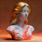 Blazing Maiden Figurine LED Lamp â€“ Artistic Resin Sculpture with Crackled Light Effect, Elegant Decorative Night Light(Black) - Image 4
