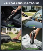 4-in-1 Cordless Handheld Vacuum with Suction & Blower Modes, 170ml Dust Cup, USB-C Charging, 4 Attachmentsâ€”For Car, Home, Desk, Pet Hairâ€”Lightweight, Tool-Free Emptying (Grey) - Image 2