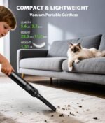 4-in-1 Cordless Handheld Vacuum with Suction & Blower Modes, 170ml Dust Cup, USB-C Charging, 4 Attachmentsâ€”For Car, Home, Desk, Pet Hairâ€”Lightweight, Tool-Free Emptying (Grey) - Image 7