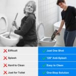 Electric Toilet Plunger with TurboPlunge Technology - Cordless High-Pressure Drain Cleaner, Multi-Head Unclogger, 120° Anti-Splash Design (Black) - Image 3