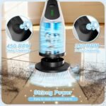Wireless Electric Cleaning Brush with 8 Replaceable Heads â€“ Adjustable Extendable Handle for Bathroom, Kitchen, Tiles & Car (White) - Image 3