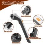Electric Steam Grill Brush with Stainless Steel Bristles & 3000mAh Rechargeable Battery - Powerful BBQ Cleaner for All Grills, Indoor and Outdoor Use (Grey) - Image 3