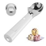 Heated Ice Cream Scoop with LED Display & 3400mAh Battery - Rechargeable, IP67 Waterproof, Instant Heating for Hard Ice Cream, Suitable for Home and Commercial Use (White)