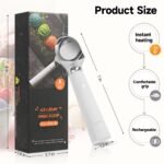 Heated Ice Cream Scoop with LED Display & 3400mAh Battery - Rechargeable, IP67 Waterproof, Instant Heating for Hard Ice Cream, Suitable for Home and Commercial Use (White) - Image 3