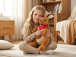 Kangaroo Stuffed Animal with Joey in Pouch & Australia Scarf - Soft Cuddly Plush Toy(45cm, light brown
)| Other Colors Available in Store - Image 3