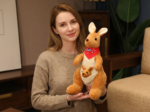 Kangaroo Stuffed Animal with Joey in Pouch & Australia Scarf - Soft Cuddly Plush Toy(45cm, light brown
)| Other Colors Available in Store - Image 4