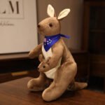 Kangaroo Stuffed Animal with Joey in Pouch & Australia Scarf - Soft Cuddly Plush Toy(55cm, Dark brown )| Other Colors Available in Store