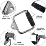 Solid D-Handle Cable Attachment for Home Gym & Cable Machine â€“ Chrome-Finished Steel Bar with Anti-Slip Grip (Black) | - Image 2