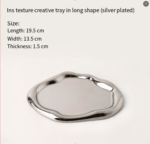 Silver Plated Ceramic Tray Set (Round & Long Shapes) - Minimalist Luxury Decorative Organizer for Jewelry, Vanity & Home Display| Other Styles Available in Store - Image 6