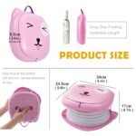 Portable Folding Potty for Toddlers - Compact Travel Toilet with Cat Design, Easy to Carry & Clean, Ideal for Home, Car, Camping, Outdoor Use (Pink) - Image 2