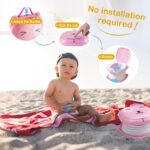 Portable Folding Potty for Toddlers - Compact Travel Toilet with Cat Design, Easy to Carry & Clean, Ideal for Home, Car, Camping, Outdoor Use (Pink) - Image 6