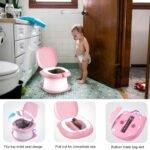 Portable Folding Potty for Toddlers - Compact Travel Toilet with Cat Design, Easy to Carry & Clean, Ideal for Home, Car, Camping, Outdoor Use (Pink) - Image 7