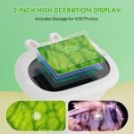 Student Digital Microscope for Kids - Portable 1000x Magnification Handheld Scope with 2 Inch HD Screen, LED Light & Photo Storage, Ideal for Science Class and Outdoor Exploration (White) - Image 2