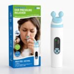 Electric Ear Pressure Relief Device - 3-Mode Adjustable Airflow for Travel, Diving & Altitude - Eustachian Tube Unblocker with LED Display & Type-C Charging (White)