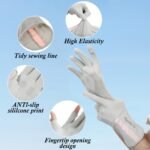 UV Protective Driving Gloves for Women â€“ UPF 50+ Sunscreen Gloves with Touchscreen Function & Anti-Slip Palm, Long Cuff for Hiking, Cycling, Fishing, Golfing (Black) - Image 3