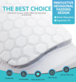 Honeycomb Knee Pads for Kids, Teens & Adults â€“ Protective Compression Knee Guards for Basketball, Football, Cycling & Running(White,XXL) - Image 5