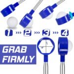 Telescopic Golf Ball Retriever 9FT - Blue Stainless Steel Pole with Durable Nylon Head for Water, Sand & Bush Retrieval (Blue) - Image 6