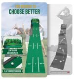 Indoor Golf Putting Green Mat with Ball Return - Realistic 10 mph Speed, Obstacle Training for Home, Office & Simulator (Green) - Image 5
