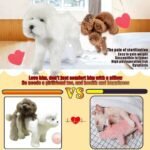 Pet Behavioral Support Doll - Realistic Canine Companion Toy for Stress Relief, Made of TPE Silicone & Soft Fur, Stable Suction Base, 1:1 Anatomical Design, for Small to Medium Dogs (White, Channel Height 28cm) - Image 4