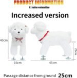 Pet Behavioral Support Doll - Realistic Canine Companion Toy for Stress Relief, Made of TPE Silicone & Soft Fur, Stable Suction Base, 1:1 Anatomical Design, for Small to Medium Dogs (White, Channel Height 28cm) - Image 7