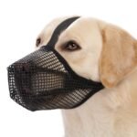 Soft Mesh Dog Muzzle for Small Medium Large Dogs â€“ Breathable Adjustable Anti-Bite Chewing Guard with Overhead Strap â€“ Fits Labrador, German Shepherd, Golden Retriever â€“ 5 Sizes (Black,L)