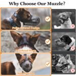 Soft Mesh Dog Muzzle for Small Medium Large Dogs â€“ Breathable Adjustable Anti-Bite Chewing Guard with Overhead Strap â€“ Fits Labrador, German Shepherd, Golden Retriever â€“ 5 Sizes (Black,L) - Image 8