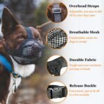 Soft Mesh Dog Muzzle for Small Medium Large Dogs â€“ Breathable Adjustable Anti-Bite Chewing Guard with Overhead Strap â€“ Fits Labrador, German Shepherd, Golden Retriever â€“ 5 Sizes (Grey,S) - Image 5