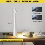 Portable LED Table Lamp 13.5" H - Touch Control, 3 Brightness Levels, Rechargeable Desk Light for Bedroom, Outdoor, Gift (White) | Other Colors Available in Store - Image 5