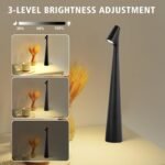 Portable LED Table Lamp 13.5" H - Touch Control, 3 Brightness Levels, Rechargeable Desk Light for Bedroom, Outdoor, Gift (Black) | Other Colors Available in Store - Image 3