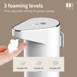 Automatic Sensor Foam Soap Dispenser - 350mL Rechargeable Touchless Hand Soap Pump with 3 Adjustable Levels & Type-C Charging (White) - Image 4