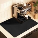 Kitchen Counter Mat for Coffee Maker â€“ Absorbent & Quick-Dry Bar Pad with Non-Slip Backing, Protective Surface for Espresso Machine, Dish Drying Mat (Black,60*90cm)