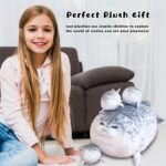 Gray Chubby Seal Plush Pillow with 4 Baby Seals Inside: Soft Stuffed Animal for Kids, Hug Pillow & Room Decor - Perfect Gift for Children - Image 3