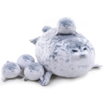 Gray Chubby Seal Plush Pillow with 4 Baby Seals Inside: Soft Stuffed Animal for Kids, Hug Pillow & Room Decor - Perfect Gift for Children - Image 7