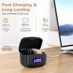 Rechargeable Behind-the-Ear Hearing Aids with Charging Case - Lightweight & Invisible Sound Amplifier for Seniors (Black Case, Skin Tone Device) - Image 3