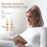 Rechargeable Behind-the-Ear Hearing Aids with Charging Case - Lightweight & Invisible Sound Amplifier for Seniors (Black Case, Skin Tone Device) - Image 4