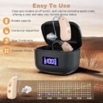 Rechargeable Behind-the-Ear Hearing Aids with Charging Case - Lightweight & Invisible Sound Amplifier for Seniors (Black Case, Skin Tone Device) - Image 7