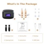 Rechargeable Behind-the-Ear Hearing Aids with Charging Case - Lightweight & Invisible Sound Amplifier for Seniors (Black Case, Skin Tone Device) - Image 8