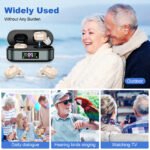 Rechargeable In-the-Ear Hearing Aids with Charging Case and LCD Display - Ultra-Compact Sound Amplifier for Seniors (Black & Green Case, Skin Tone Device) - Image 6