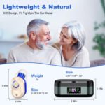 Rechargeable In-the-Ear Hearing Aids with Charging Case and LCD Display - Ultra-Compact Sound Amplifier for Seniors (Black & Green Case, Red & Blue Device) - Image 3