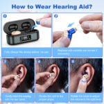 Rechargeable In-the-Ear Hearing Aids with Charging Case and LCD Display - Ultra-Compact Sound Amplifier for Seniors (Black & Green Case, Red & Blue Device) - Image 5