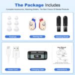 Rechargeable In-the-Ear Hearing Aids with Charging Case and LCD Display - Ultra-Compact Sound Amplifier for Seniors (Black & Green Case, Red & Blue Device) - Image 8