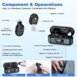 Rechargeable In-the-Ear Hearing Aids with Charging Case and LCD Display - Ultra-Compact Sound Amplifier for Seniors (Black & Green Case, Black Device) - Image 2