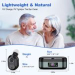 Rechargeable In-the-Ear Hearing Aids with Charging Case and LCD Display - Ultra-Compact Sound Amplifier for Seniors (Black & Green Case, Black Device) - Image 3
