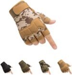Tactical Fingerless Gloves with Knuckle Protection â€“ Breathable Outdoor Gloves for Shooting, Hunting, Cycling, and Training (Yellow Camouflage,S)