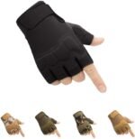Tactical Fingerless Gloves with Knuckle Protection â€“ Breathable Outdoor Gloves for Shooting, Hunting, Cycling, and Training (Black,S)